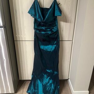 Vince Camuto Teal Satin Dress